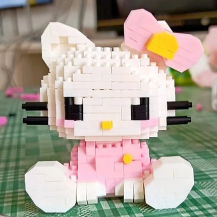 Sanrio Hello Kitty Kuromi My Melody Cinnamoroll Building Blocks Cartoon Figures Bricks Children's Assembly Toys Model Gift