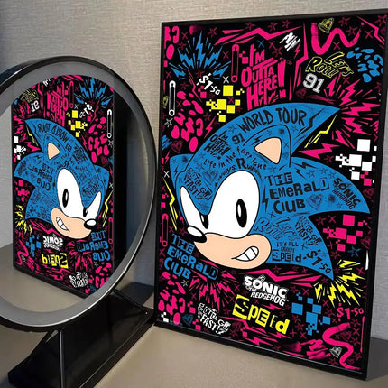 Sonic Game Poster Print A5-A2 - Wall Art Decor Room Office Gift / Poster Sonic A5-A2 - Déco Murale Bureau Cadeau