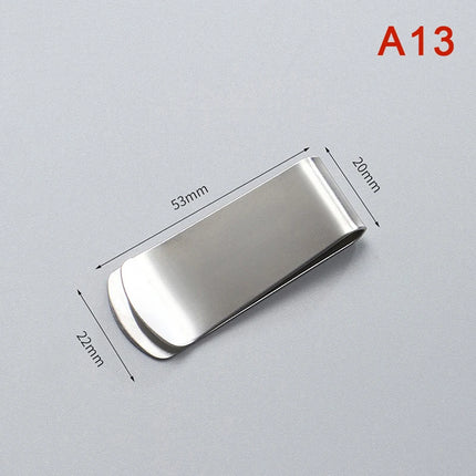 High Quality Stainless Steel Metal Money Clip Fashion Simple Silver Dollar Cash Clamp Holder Bill Clamp for Men Women
