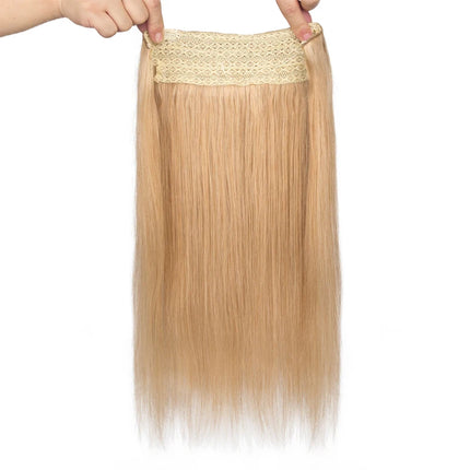 Straight Fishing Line Human Hair Extensions Clip in Hair Extension Human Hair Transparent Wire Halo Hair Extensions for Women