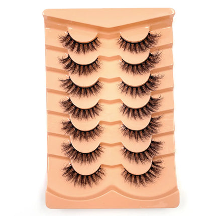 New 7 pairs of thick, 3D simulation mink fur fake eyelashesshort, dramatic fake eyelashes  wholesale full line fake eyelash make