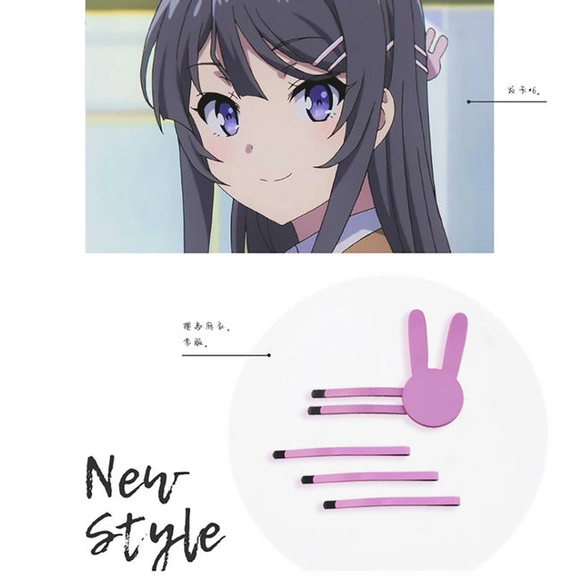 Anime Seishun Buta Yarou Series Sakurajima Mai Hair Clip DARLING In The FRANXX Lolita Girls Rabbit Cosplay Hairpin Pink Headwear