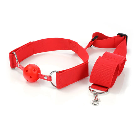 Behind The Back Handcuff Mouth Gag Harness Restraints With Metal Anal Hook Kinky BDSM Bondage Erotic Products For Adult Games