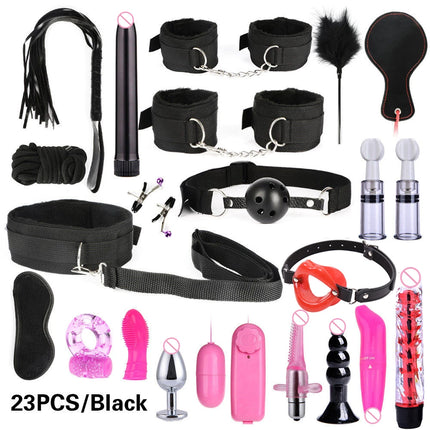 The BDSM10-piece set of restraint toys, including luxury gloves, eye masks, restraint sets and bed restraint sets, is suitable