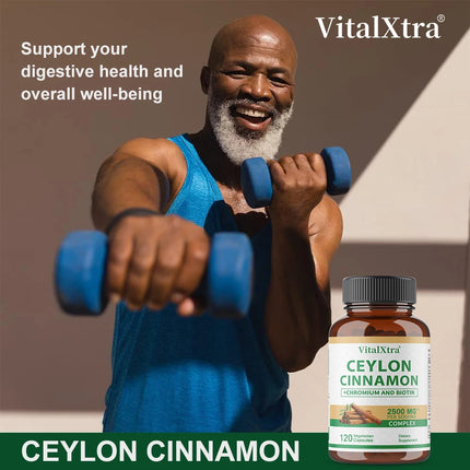 Ceylon Cinnamon Complex 2500 Mg - with Chromium and Biotin Extracts - Immune Support, Digestive Support, and Overall Well-being