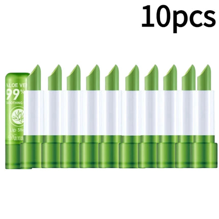 1-10pcs Moisturizing Aloe Vera Lipstick Temperature Color Changing Lip Balm Lasting Nourishing Lip Care Anti-drying Lip Balm