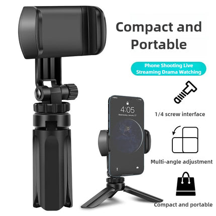 Adjustable Phone Tripod Stand Portable Foldable Desktop Holder 360 Rotatable Selfie Stick Live Streaming Stabilizer Compact