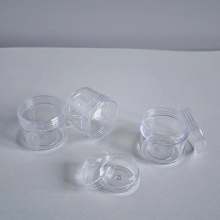 50pcs 5g 10g 15g 20g Mini Empty Clear Cosmetic Jars Refillable Travel Size for Eyeshadow Lip Gloss Cream Lotion Makeup Storage