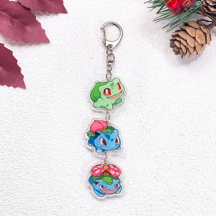 Pokémon Pikachu Bulbasaur Gengar Squirtle Car Keychain Accessories Acrylic Charms Pendant For Bag Key Holder Backpack Decoration