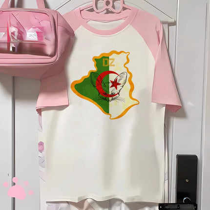 Algeria top women anime modern style t-shirts girl comic 2000s clothes