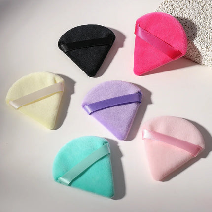 10/20Pcs Triangle Velvet Powder Puff Pizza Flours Mini Face Makeup Sponge Cosmetics Washable Lightweight Makeup Tool