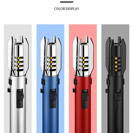 High Temperature Welding Gun Windproof Strong Red Flame Butane Gas Torch Lighter Safety Lock Fire Switch Kitchen Cigar Lighters