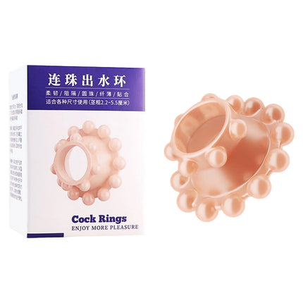 TPE Male Cock Ring With Beads Reusable Delay Ejaculation Penis Ring Masturbation Adult Sex Toy Erection Semen Lock Ring Sex Shop