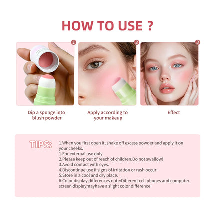 Lakerain Blush Stick Cheek Lip Tinted Moistured Long-wearing Flush Blusher Silky Brighten Blush Cream Cosmetics Matte Nakeup