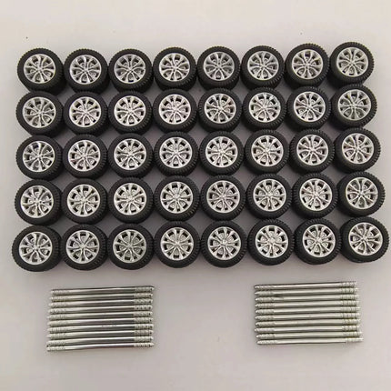 10 Sets 1/64 Model Car Tires 11.6mm 12mm 13mm Wheels for 1:64 Domeka HW Matchbox MINIGT XCARTOYS