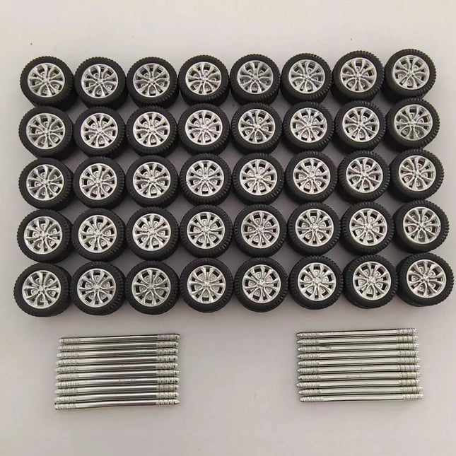 10 Sets 1/64 Model Car Tires 11.6mm 12mm 13mm Wheels for 1:64 Domeka HW Matchbox MINIGT XCARTOYS
