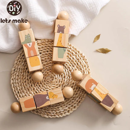 1pc Wooden Montessori Toy Hand Bell Toy Baby Mobile Musical Rattle Toy Children Stroller Classic Educational Toys Kid Gifts