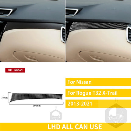 For Nissan X-Trail Rogue T32 2013-2021 Accessories Carbon Fiber Interior Car Door Instrument Cupholder Trim Sticker