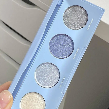 Moondust 4-Color Glitter Eyeshadow Palette, Long-Lasting Shiny Pigments for Party & Daily Shimmery Sparkle Eye Shadow Set