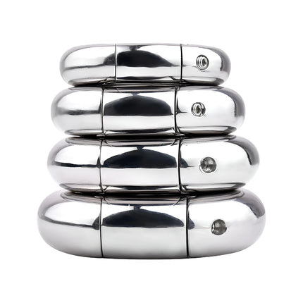 FRRK Weight Scrotal Ring Stainless Steel Ball Stretcher Metal Lock Ring Male Bondage Adult Intimate Personal Restraint Wear Toy