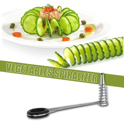 Spiral Slicer Blade Cucumber Carrot Potato Vegetable Spiral Knife Kitchen Tool stainless steel curler Handheld kitchen accessory