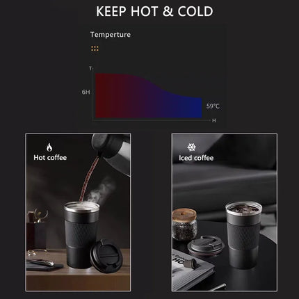 Car Coffee Cup 304 Stainless Steel Car Thermos cafe Mug 510ML for Corvette C1 C2 C3 C4 C5 C5 C6 C7 C6-R C8