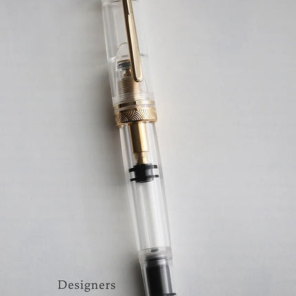 MAJOHN P140 Transparent Fountain Pen Sun Nib Metal Copper Piston Light Resin Body PK X159 9019 Stationery School Supplies