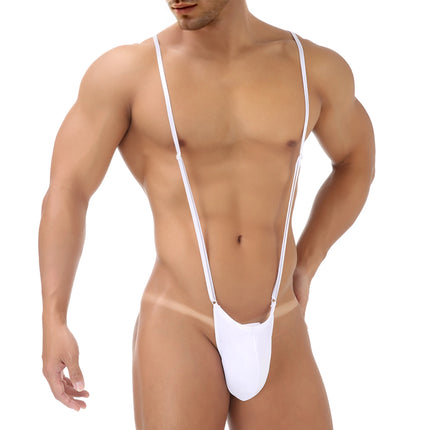 Men Exotic Teddies Man Mankini Sexy Bodysuit Underwear Lingerie Spaghetti Strap G String One-piece Thong Bathing Suit Adjustable