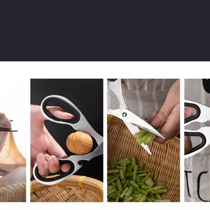 Stainless Steel Kitchen Scissors Household Bone Scissors Chicken Wings Fish Chopper Bottle Opener Walnut Clip Kitchen Tools