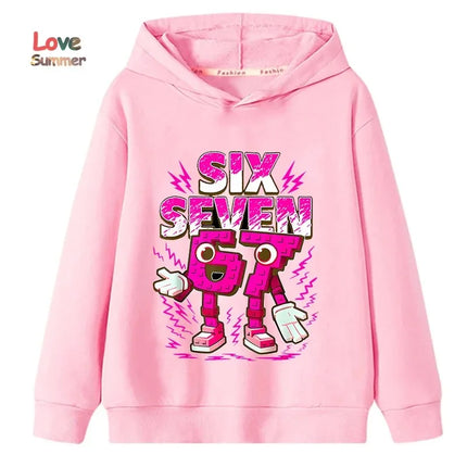 67 Six Seven Italian Brainrot hoodie Funny Graphic pullover girls Boys Fleece Warm Kids Fall Hoodie Casual unisex Sweatshirt