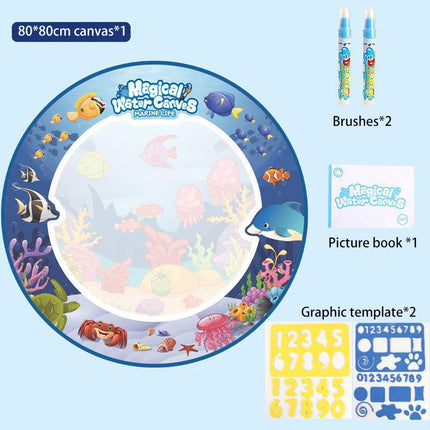 100x80CM Magic Water Drawing Mat Toys Coloring Doodle With Reusable Fluorescent Pen Painting Board Magic Toys Mat Kids Gifts