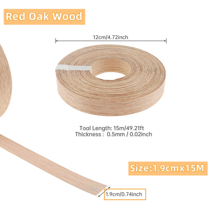 1.9cm/5cm x15M Hot Melt Adhesive Furniture Tape Melamine Edge Banding Strip/ Real Wood Pre Glued Veneer Sheet Cabinet Edge Decor