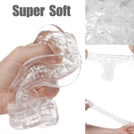 GALAKU Male Masturbator Soft Pussy Sex Toys Transparent Vagina Adult Endurance Exercise Sex Products Vacuum Pocket Cup For Men