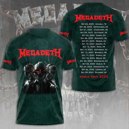 Heavy Metal Rock Band Megadeth 3D Print T-Shirt Tops Women's Sports Large Size Tops Tees Summer T-Shirt Kids Clothing Band T-Shirt