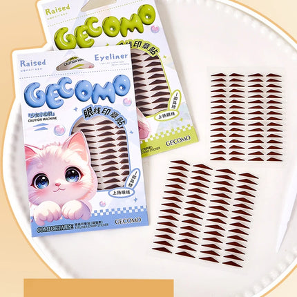 GECOMO Eyeliner Stamp Sticker Waterproof Brown Korean-style Natural Eye Makeup Novice Use Simple Symmetry Eyeliner Seal Stick