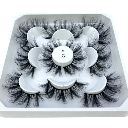 AMSDCN New 5-Pair 8-25mm Natural 3D Mink Eyelash Extension Eyelash Maquiagem