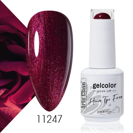 Arte Clavo Red Color Series Nail Polish UV Soak Off Varnish 15ml Manicure Nail Art Long-lasting Hema Tpo Free Gel Nail Polish