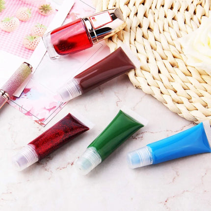 12-200pcs Empty 10ml Transparent Lip Gloss Squeeze Tube Mini Clear Cosmetic Soft Tubes Portable Travel Lip Gloss Containers