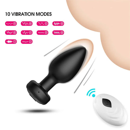Anal Plug Vibrating Butt Plug, Adult Sex Toys 3PCS Silicone Anal Plugs, Anal Sex Toys with Remote Control 10 Vibrating Vibrator