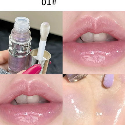 Transparent Moisturizing Lip Gloss Hydrating Drying Lips Mirror Lipstick Makeup Crystal Lip Oil Mirror Lip Glaze Tinted Plumper