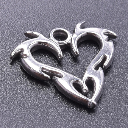 Elegant Love Breloques Stainless Steel Pendants For Jewelry Making Bulk Heart Charm Pendant 5pcs/Lot Materials To Make Bracelets