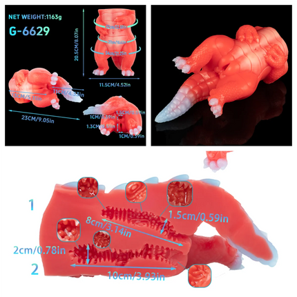 Big Animal Silicone Dog Mouth Male Masturbator Pocket Pussies Stroker Soft Deep Throat with 3D Textured Realistic Sex Toy ForMan