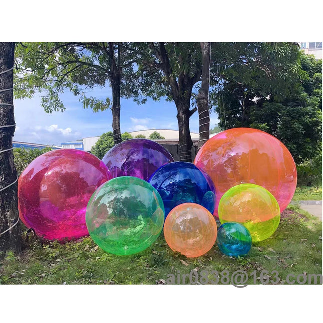Giant Inflatable Clear Ball 0.8mm PVC Reusable Transparent Ball Airtight Color Sphere Balloon For Party &Summer Beach Decoration