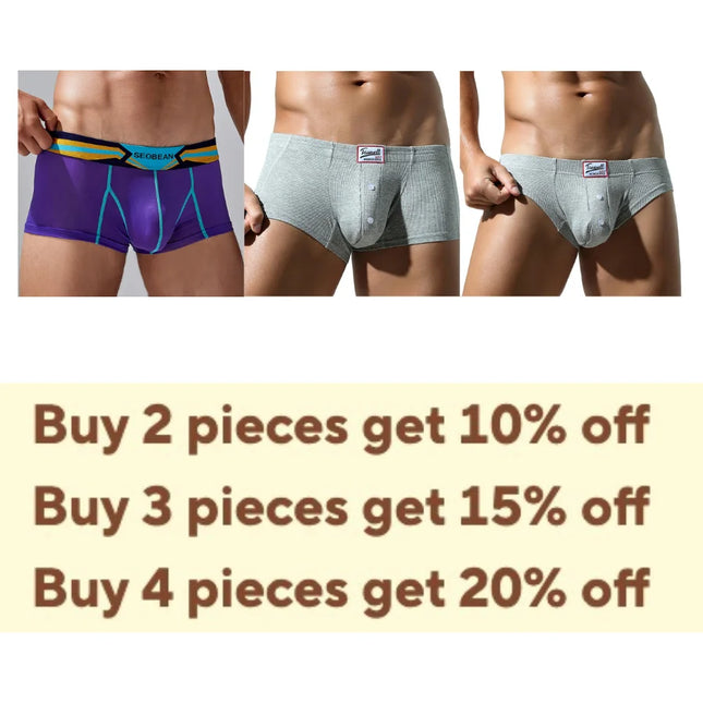 SEOBEAN Men's Sheer Boxer Briefs Nylon Low-Rise Underwear Lightweight Breathable Fashion Stylish Thin See-Through 230215 412114