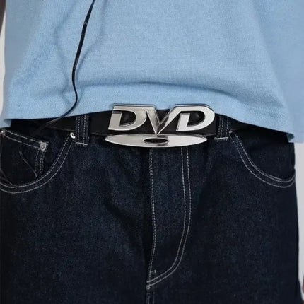 2026 Y2k Retro Dvd Buckle Belt Women Fashion Waistband, Trendy Niche Design, Versatile Accessory Perfect For Jeans, Statement