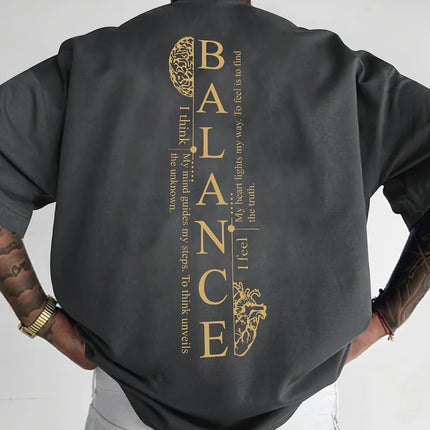 Fashionable new men's large letter printed breathable and comfortable round neck T-shirt summer outdoor urban casual top