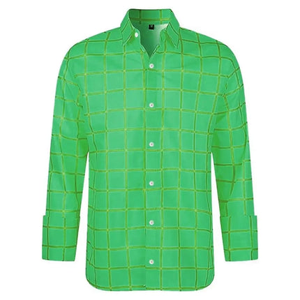 Fashion Men's Long Sleeve Shirt Casual Plaid Color Summer New 3D Printed Lapel Shirt Men and Women  Unisex Clothing Tops
