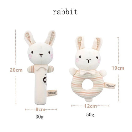Organic cotton baby hand crank, newborn soothing doll, 0-1 year old baby toy hand bell