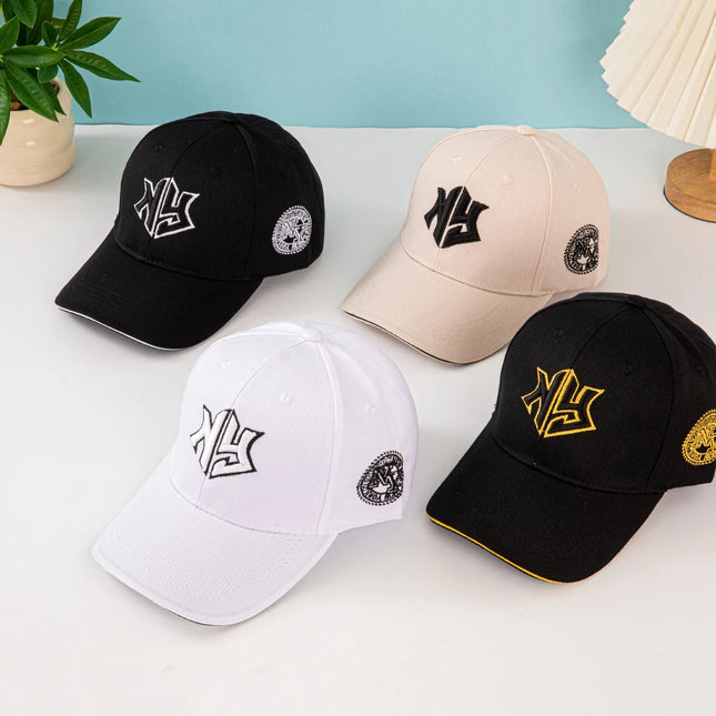 1pc unisex baseball cap with embroidered New York logo and stars - Lightweight cap, stretchable for adjustable buckle outdoor fi
