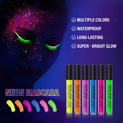 Color Mascara Thick Curl Waterproof Natural Eyelash Long Lasting Blue White Green Pink Luminousk Eye Makeup Korean Cosmetics